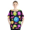 Seamless Background With Colorful Virus Batwing Chiffon Blouse View1