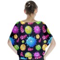 Seamless Background With Colorful Virus Batwing Chiffon Blouse View2