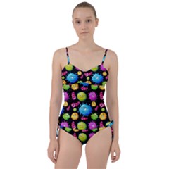 Seamless Background With Colorful Virus Sweetheart Tankini Set by Vaneshart