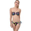 Seamless Background With Colorful Virus Twist Bandeau Bikini Set View1