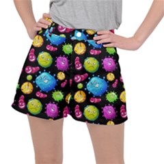 Seamless Background With Colorful Virus Ripstop Shorts by Vaneshart