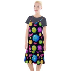 Seamless Background With Colorful Virus Camis Fishtail Dress by Vaneshart