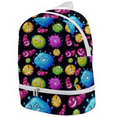 Seamless Background With Colorful Virus Zip Bottom Backpack