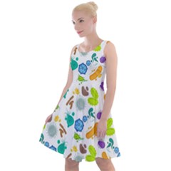 Bacteria Virus Seamless Pattern Knee Length Skater Dress by Vaneshart