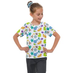 Bacteria Virus Seamless Pattern Kids  Mesh Piece Tee