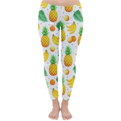 Tropical Fruits Pattern Classic Winter Leggings by Vaneshart