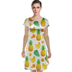 Tropical Fruits Pattern Cap Sleeve Nightdress by Vaneshart