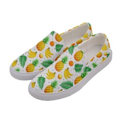 Tropical Fruits Pattern Women s Canvas Slip Ons by Vaneshart