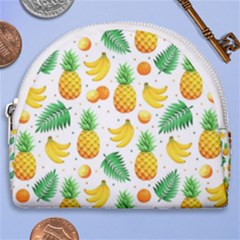 Tropical Fruits Pattern Horseshoe Style Canvas Pouch by Vaneshart