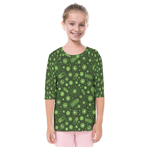 Seamless Pattern With Viruses Kids  Quarter Sleeve Raglan Tee by Vaneshart