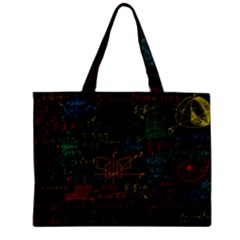 Mathematical Colorful Formulas Drawn By Hand Black Chalkboard Zipper Mini Tote Bag by Vaneshart