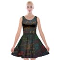 Mathematical Colorful Formulas Drawn By Hand Black Chalkboard Velvet Skater Dress View1