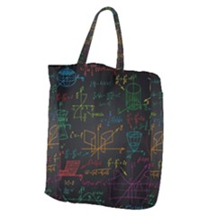 Mathematical Colorful Formulas Drawn By Hand Black Chalkboard Giant Grocery Tote by Vaneshart