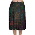 Mathematical Colorful Formulas Drawn By Hand Black Chalkboard Velvet Flared Midi Skirt View1