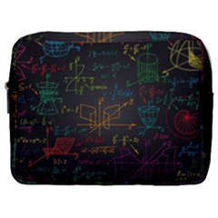 Mathematical Colorful Formulas Drawn By Hand Black Chalkboard Make Up Pouch (large) by Vaneshart