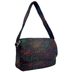 Mathematical Colorful Formulas Drawn By Hand Black Chalkboard Courier Bag by Vaneshart