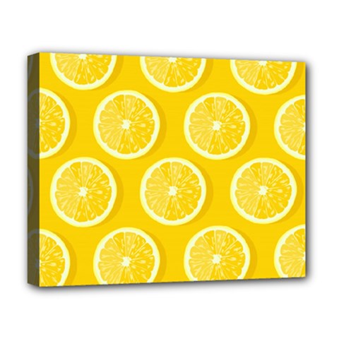 Lemon Fruits Slice Seamless Pattern Deluxe Canvas 20  X 16  (stretched) by Vaneshart