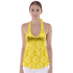 Lemon Fruits Slice Seamless Pattern Babydoll Tankini Top by Vaneshart