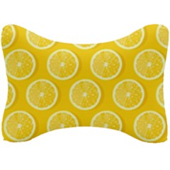 Lemon Fruits Slice Seamless Pattern Seat Head Rest Cushion by Vaneshart