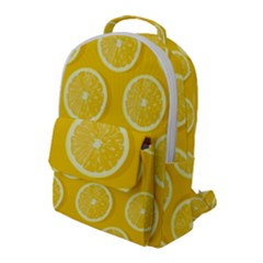 Lemon Fruits Slice Seamless Pattern Flap Pocket Backpack (large) by Vaneshart