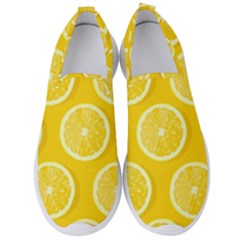 Lemon Fruits Slice Seamless Pattern Men s Slip On Sneakers by Vaneshart