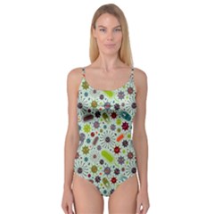 Seamless Pattern With Viruses Camisole Leotard  by Vaneshart