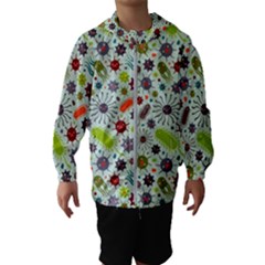 Seamless Pattern With Viruses Kids  Hooded Windbreaker by Vaneshart