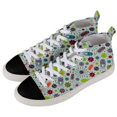 Seamless Pattern With Viruses Men s Mid-top Canvas Sneakers by Vaneshart