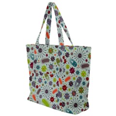 Seamless Pattern With Viruses Zip Up Canvas Bag by Vaneshart