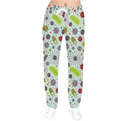 Seamless Pattern With Viruses Women Velvet Drawstring Pants by Vaneshart