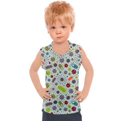 Seamless Pattern With Viruses Kids  Sport Tank Top by Vaneshart