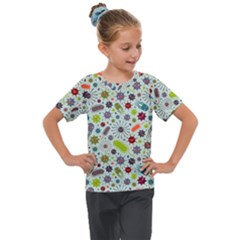 Seamless Pattern With Viruses Kids  Mesh Piece Tee