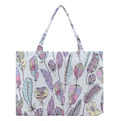 Vector Illustration Seamless Multicolored Pattern Feathers Birds Medium Tote Bag by Vaneshart