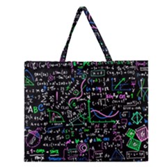 Math Linear Mathematics Education Circle Background Zipper Large Tote Bag by Vaneshart