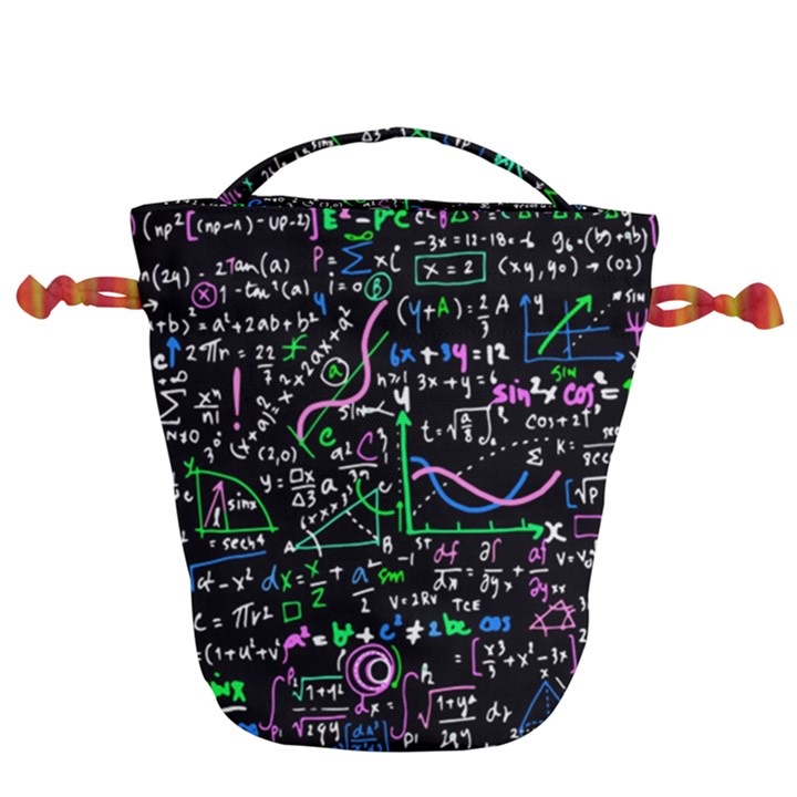 Math Linear Mathematics Education Circle Background Drawstring Bucket Bag