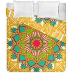 Mandala Patterns Yellow Duvet Cover Double Side (california King Size) by Vaneshart