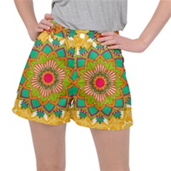 Mandala Patterns Yellow Ripstop Shorts by Vaneshart