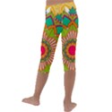 Mandala Patterns Yellow Kids  Lightweight Velour Capri Leggings  View4