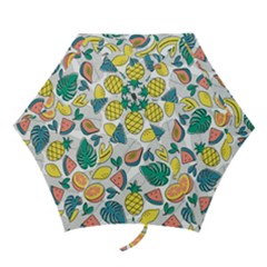 Seamless Pattern Tropical Fruit Banana Watermelon Papaya Lemon Orange Monstera Mini Folding Umbrellas by Vaneshart