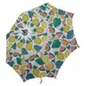 Seamless Pattern Tropical Fruit Banana Watermelon Papaya Lemon Orange Monstera Hook Handle Umbrellas (Large) View2