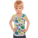 Seamless Pattern Tropical Fruit Banana Watermelon Papaya Lemon Orange Monstera Kids  Sport Tank Top View1