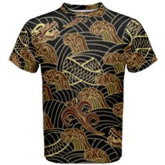 Oriental Traditional Seamless Pattern Dragon Men s Cotton Tee by Vaneshart