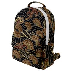 Oriental Traditional Seamless Pattern Dragon Flap Pocket Backpack (small) by Vaneshart