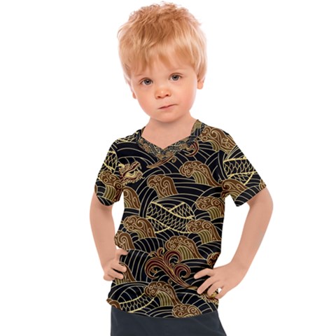 Oriental Traditional Seamless Pattern Dragon Kids  Sports Tee by Vaneshart