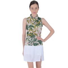 Flower Leaves Background Women s Sleeveless Polo Tee by Vaneshart