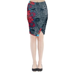 Abstract Decorative Background Ornament With Mosaic Elements Midi Wrap Pencil Skirt by Vaneshart