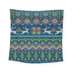 Background With Fabric Texture Winter Square Tapestry (small) by Vaneshart