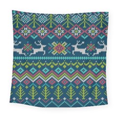 Background With Fabric Texture Winter Square Tapestry (large) by Vaneshart