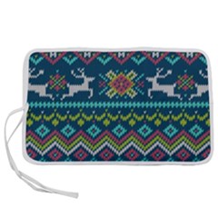 Background With Fabric Texture Winter Pen Storage Case (l) by Vaneshart