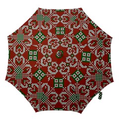 Grandma S Christmas Knitting Pattern Red Green White Colors Hook Handle Umbrellas (large) by Vaneshart